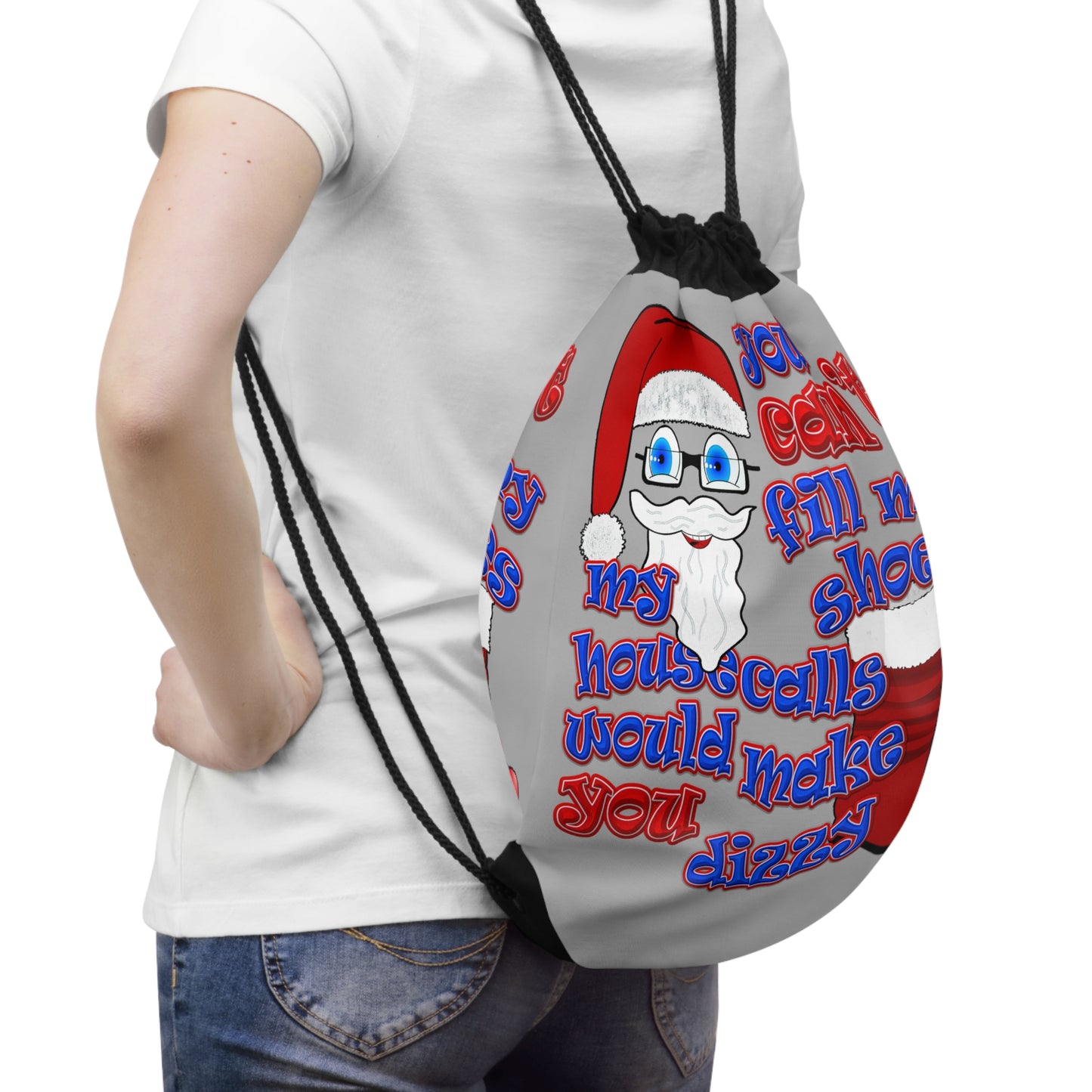 santa's shoes - Drawstring Bag (light grey)