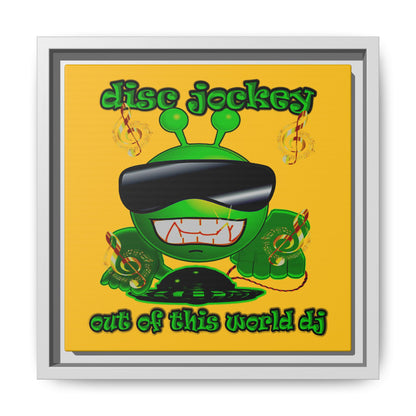 disc jockey - framed canvas art (yellow)