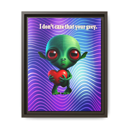 I don't care that your grey - framed canvas art (purple wave)
