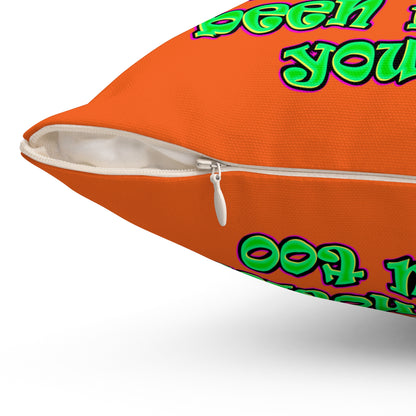 noticed you noticing - Spun Polyester Square Pillow - (orange)