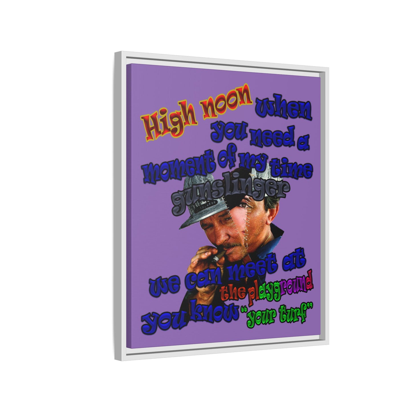 high noon - framed canvas art (light purple)