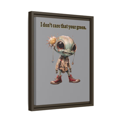I don't care that your green - framed canvas art (grey)