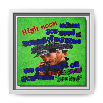 high noon - framed canvas art (green turf)
