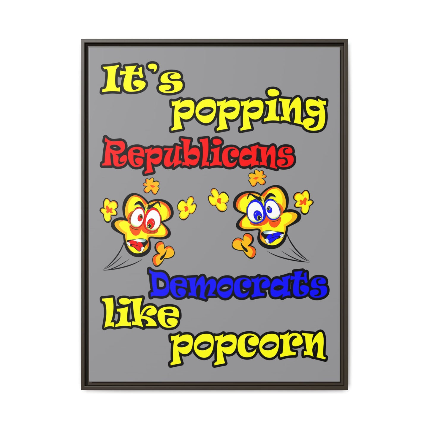 popping like popcorn - framed canvas art (grey)