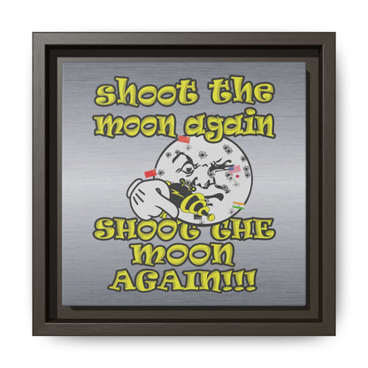 shoot the moon again - framed canvas art (brushed nickel)