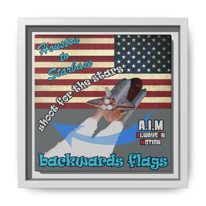 shoot for the stars - framed canvas art (dark grey)