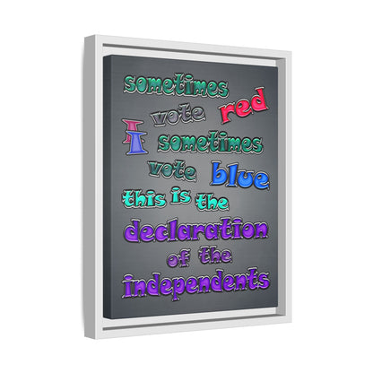 declaration of the independents - framed canvas art (grey-light grey)