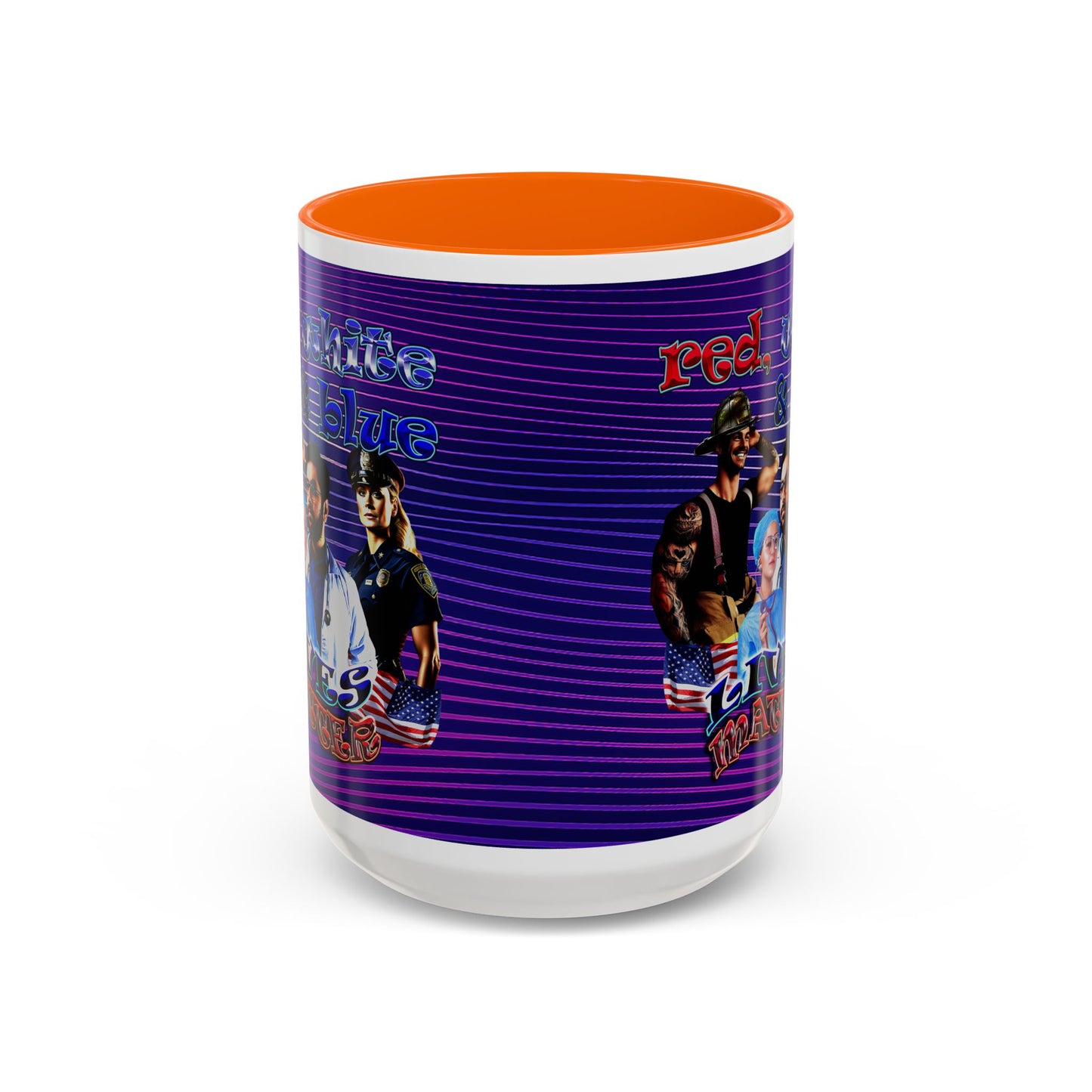 rw&b lives matter - Accent Mug (purple wave)