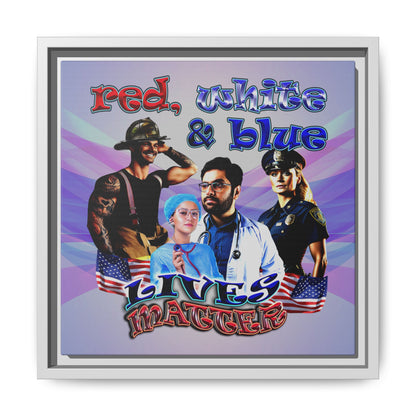rw&b lives matter - framed canvas art (light blue-pink wave)