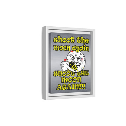 shoot the moon again - framed canvas art (brushed nickel)