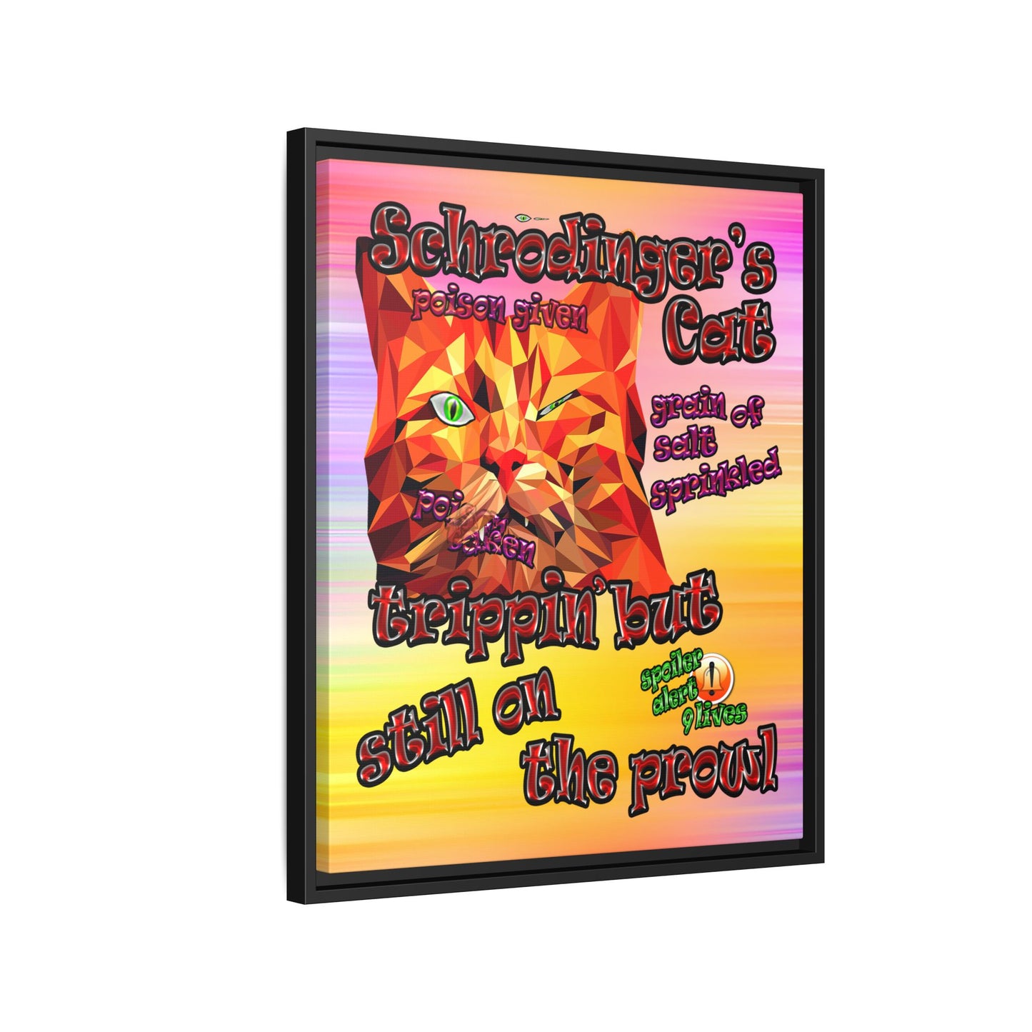 schrodinger's cat - framed canvas art (color blur)