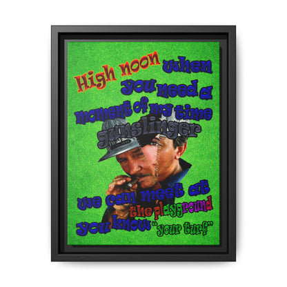 high noon - framed canvas art (green turf)