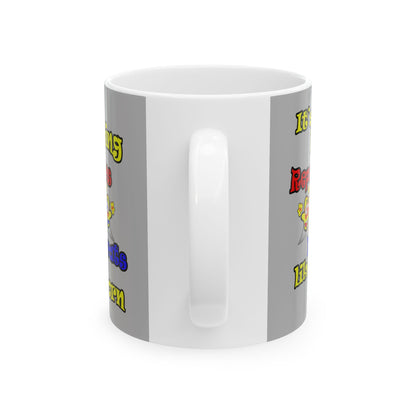 popping like popcorn - White Mug (light grey)