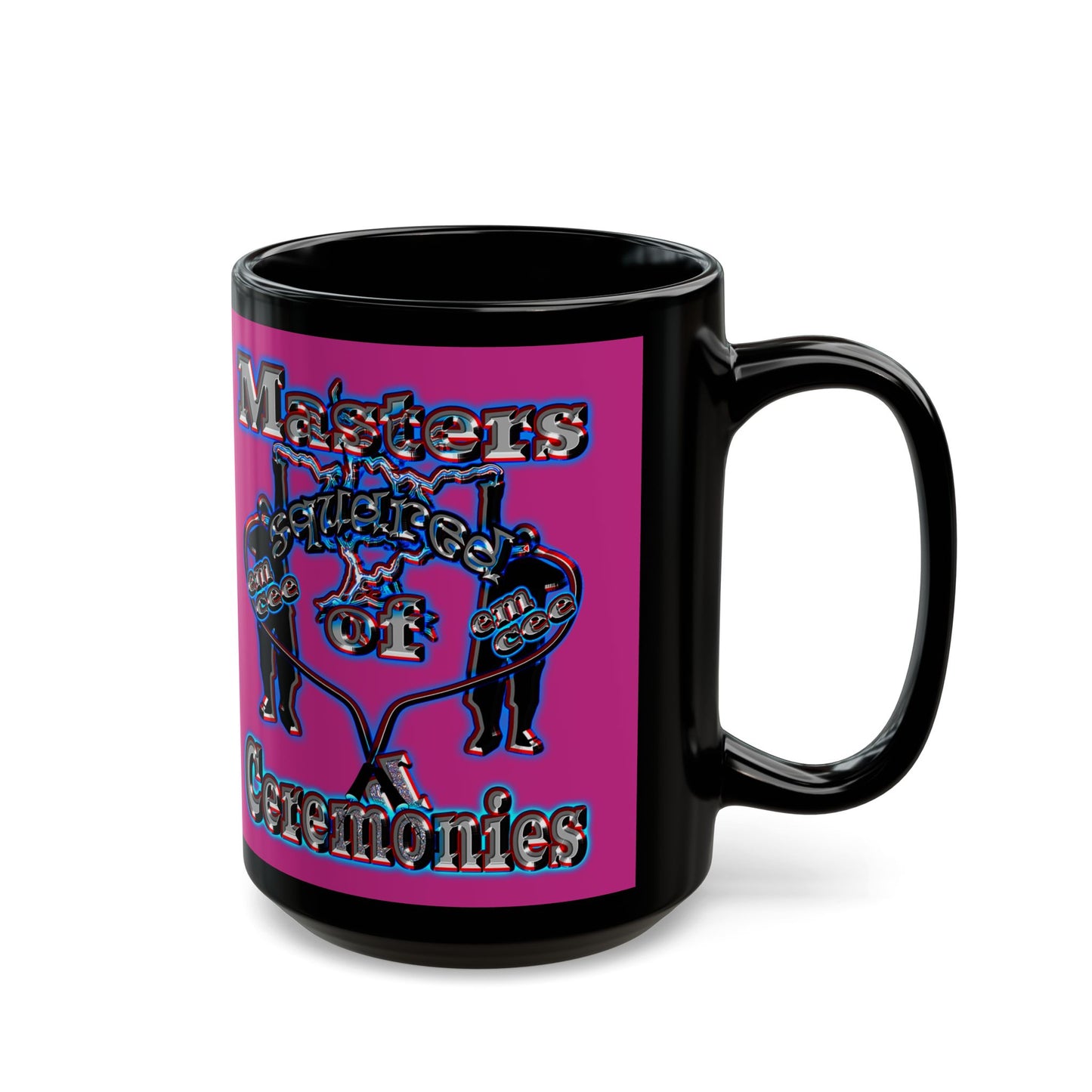 em cee squared - Black Mug (pink)