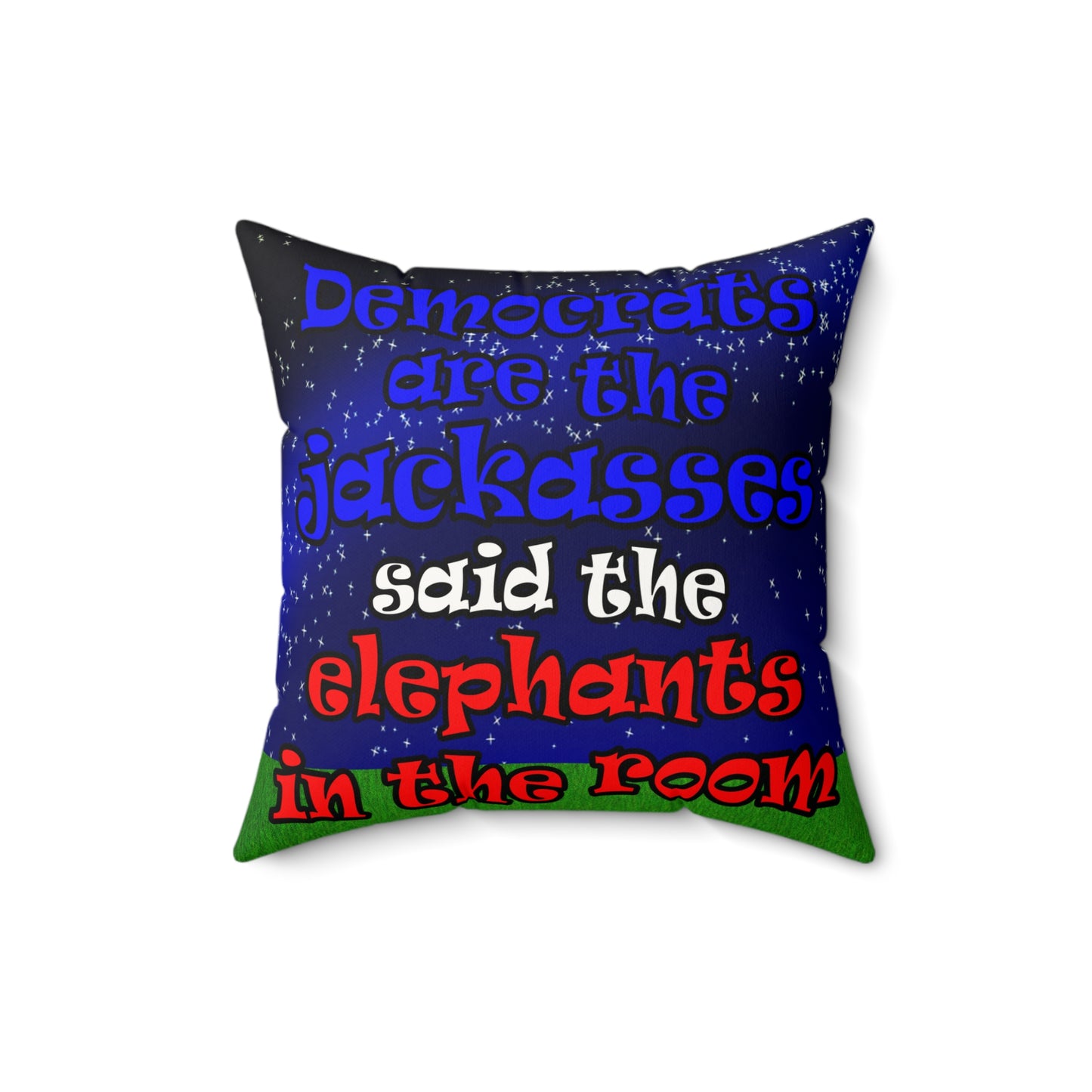donkeys and elephants - Faux Suede Square Pillow - ('snoops' background)