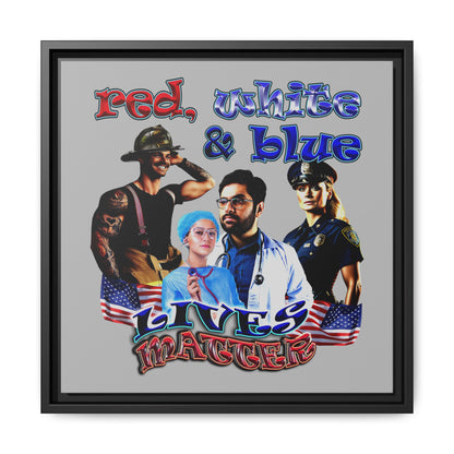 rw&b lives matter - framed canvas art (light grey)