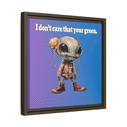 I don't care that your green - framed canvas art (light blue-purple wave)