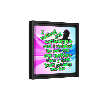 noticed you noticing - framed canvas art (light blue-pink wave)