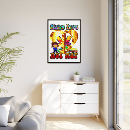 love peace - framed canvas art (white)