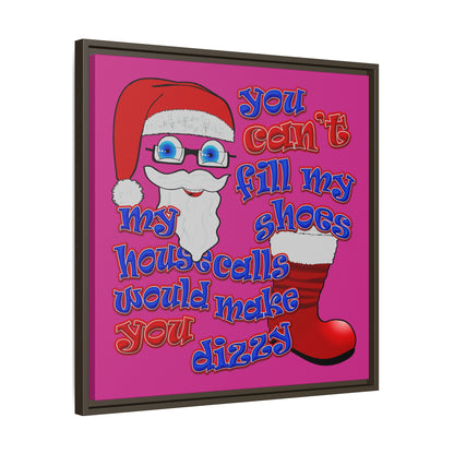 santa's shoes - framed canvas art (pink)