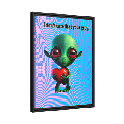 I don't care that your grey - framed canvas art (light blue-purple wave)