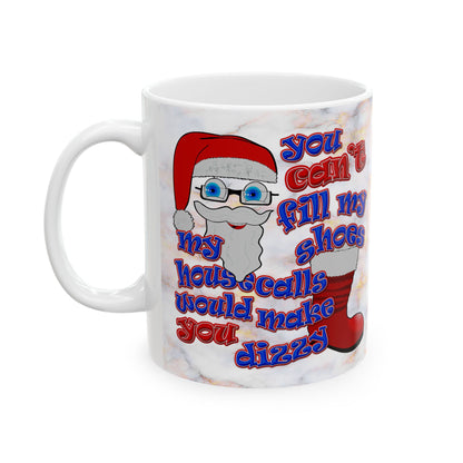 santa's shoes - White Mug (white marble)