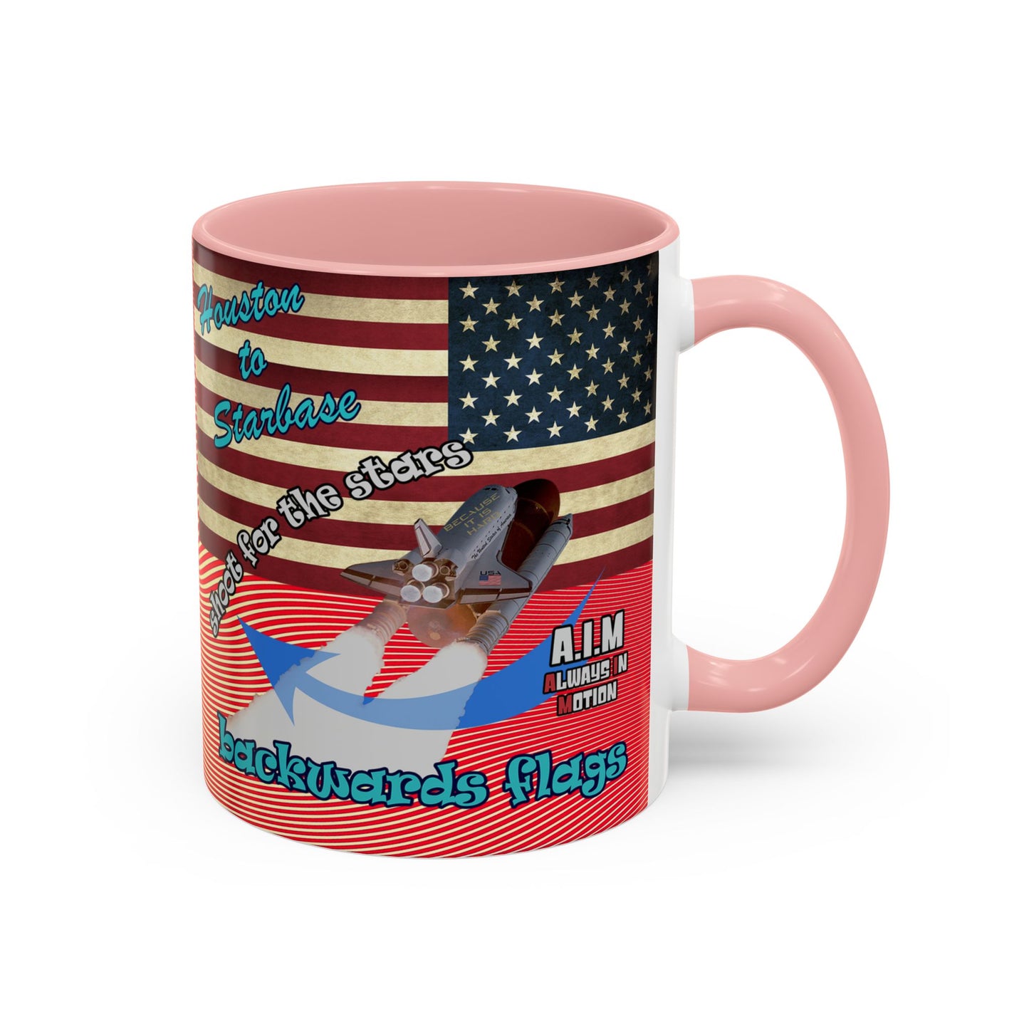 shoot for the stars - Accent Mug (yellow-orange wave)