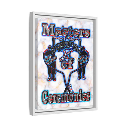 em cee squared - framed canvas art (white marble)