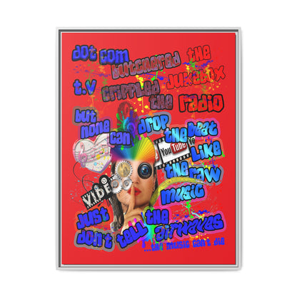 drop the beat - framed canvas art (red)
