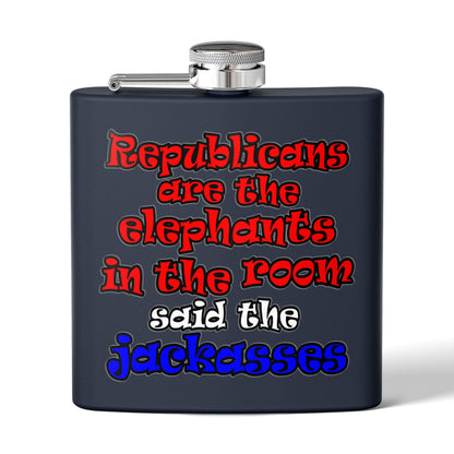 donkeys and elephants - Stainless Steel Flask