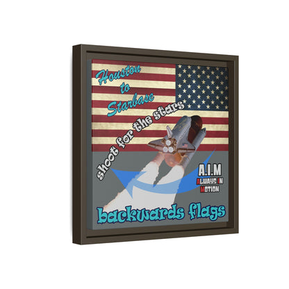 shoot for the stars - framed canvas art (dark grey)