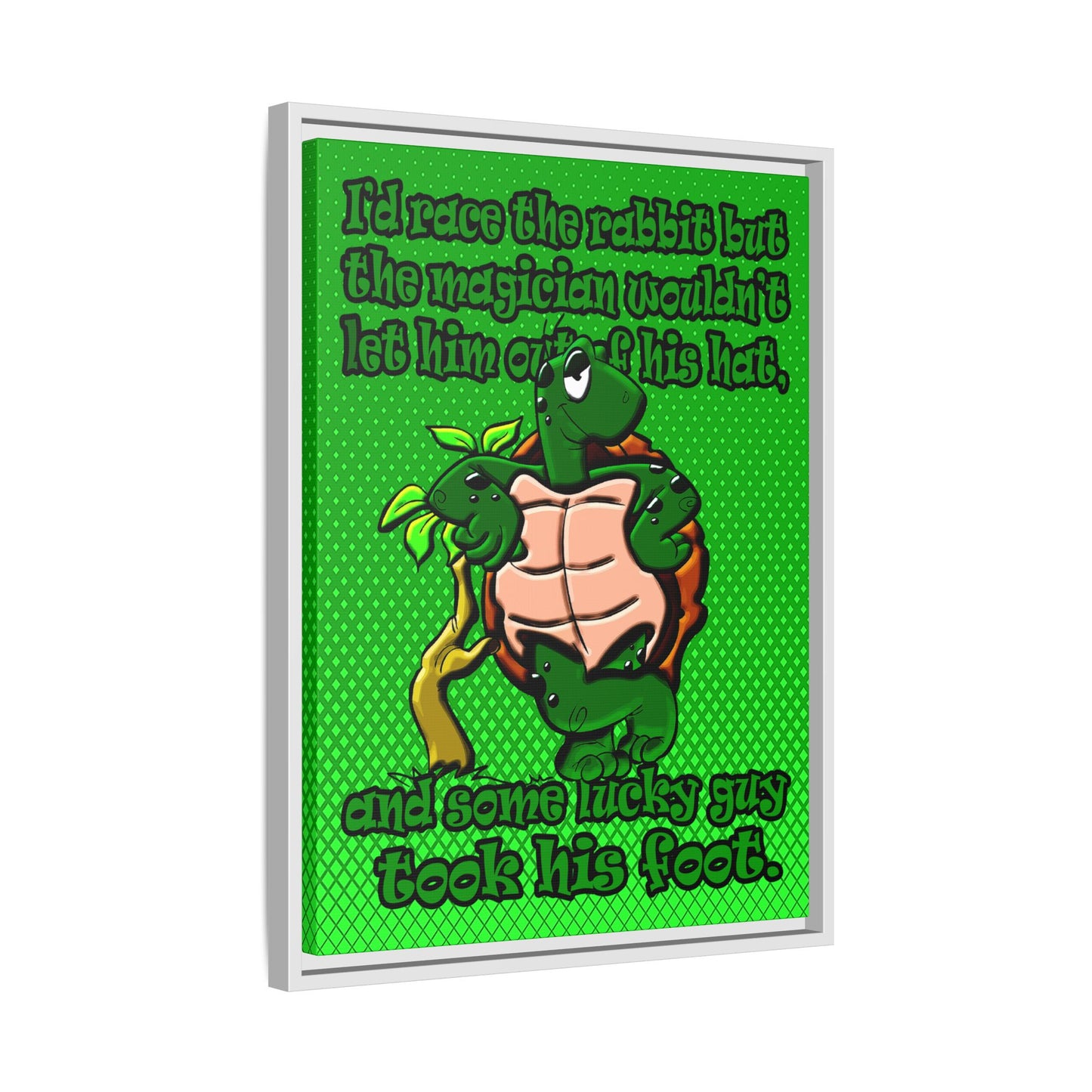 turtle race - framed canvas art (logo green)