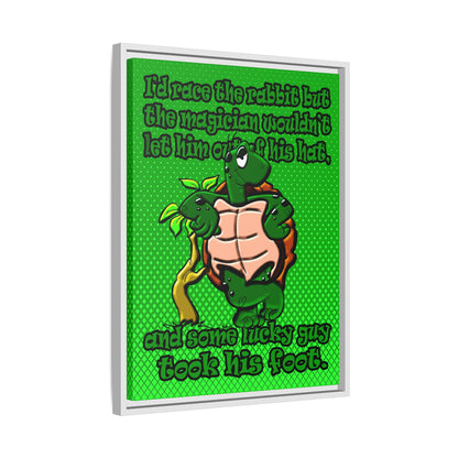 turtle race - framed canvas art (logo green)