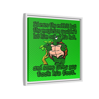 turtle race - framed canvas art (logo green)