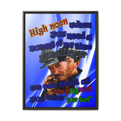 high noon - framed canvas art (blue-white wave)