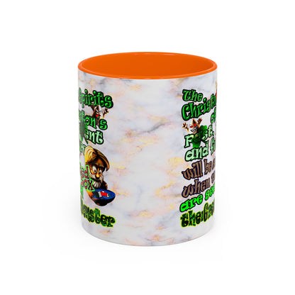 christmas spirits of boston - Accent Mug (white marble)
