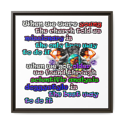 doggystyle - framed canvas art (white)
