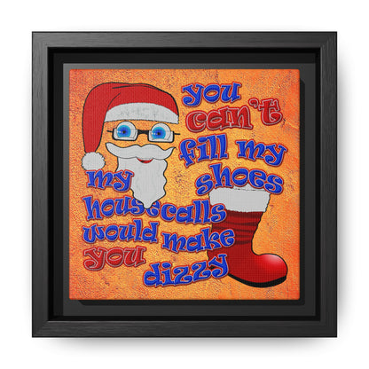 santa's shoes - framed canvas art (burnt orange)