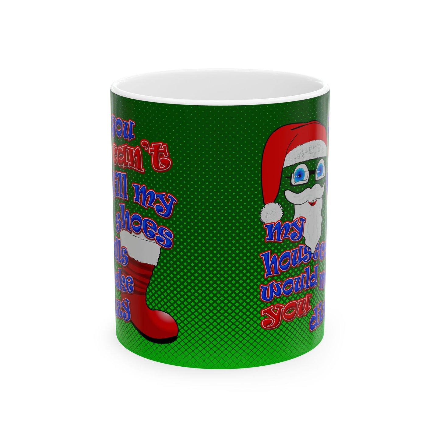 santa's shoes - White Mug (logo green)