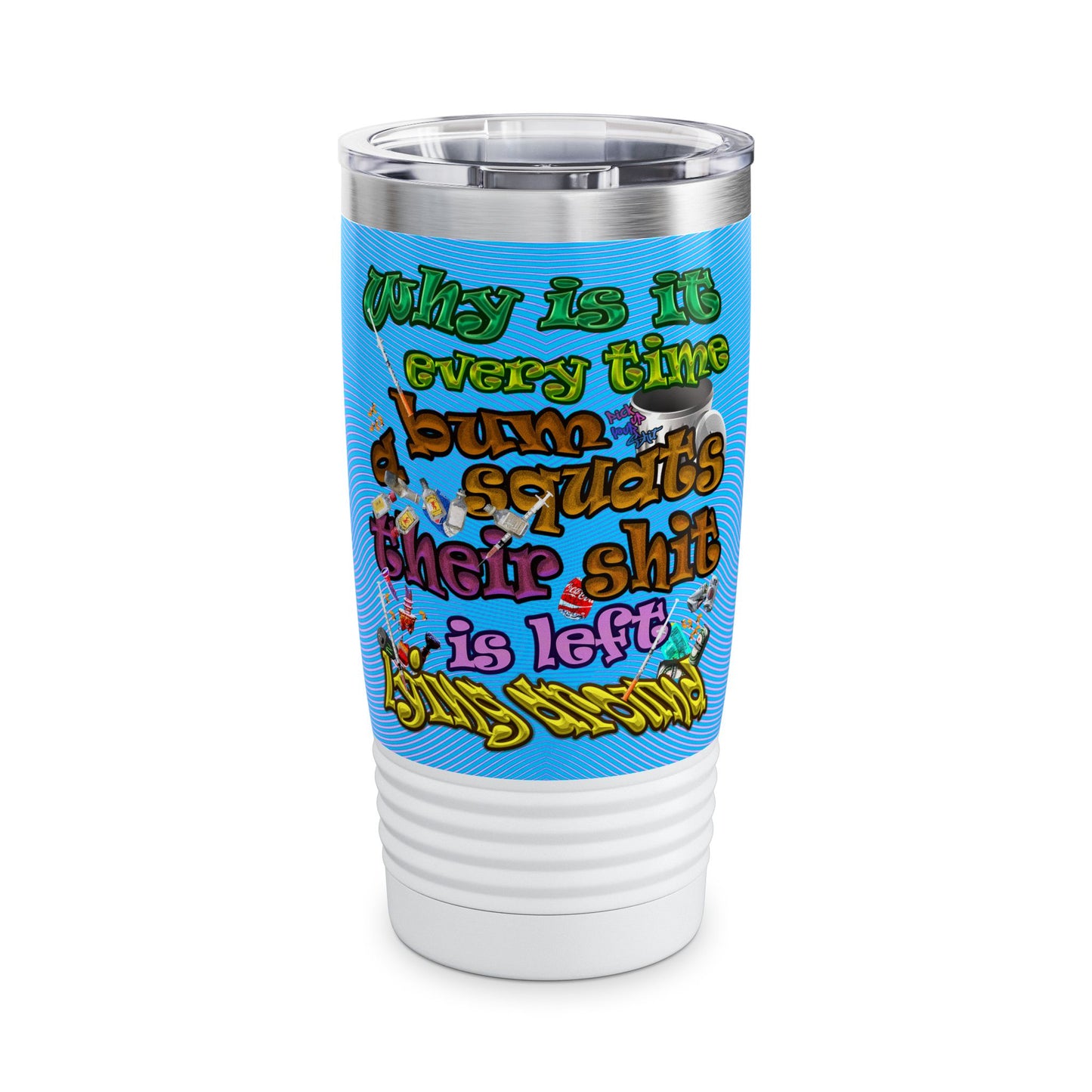 the bum's shit - Ringneck Tumbler, 20oz (light blue-purple wave)