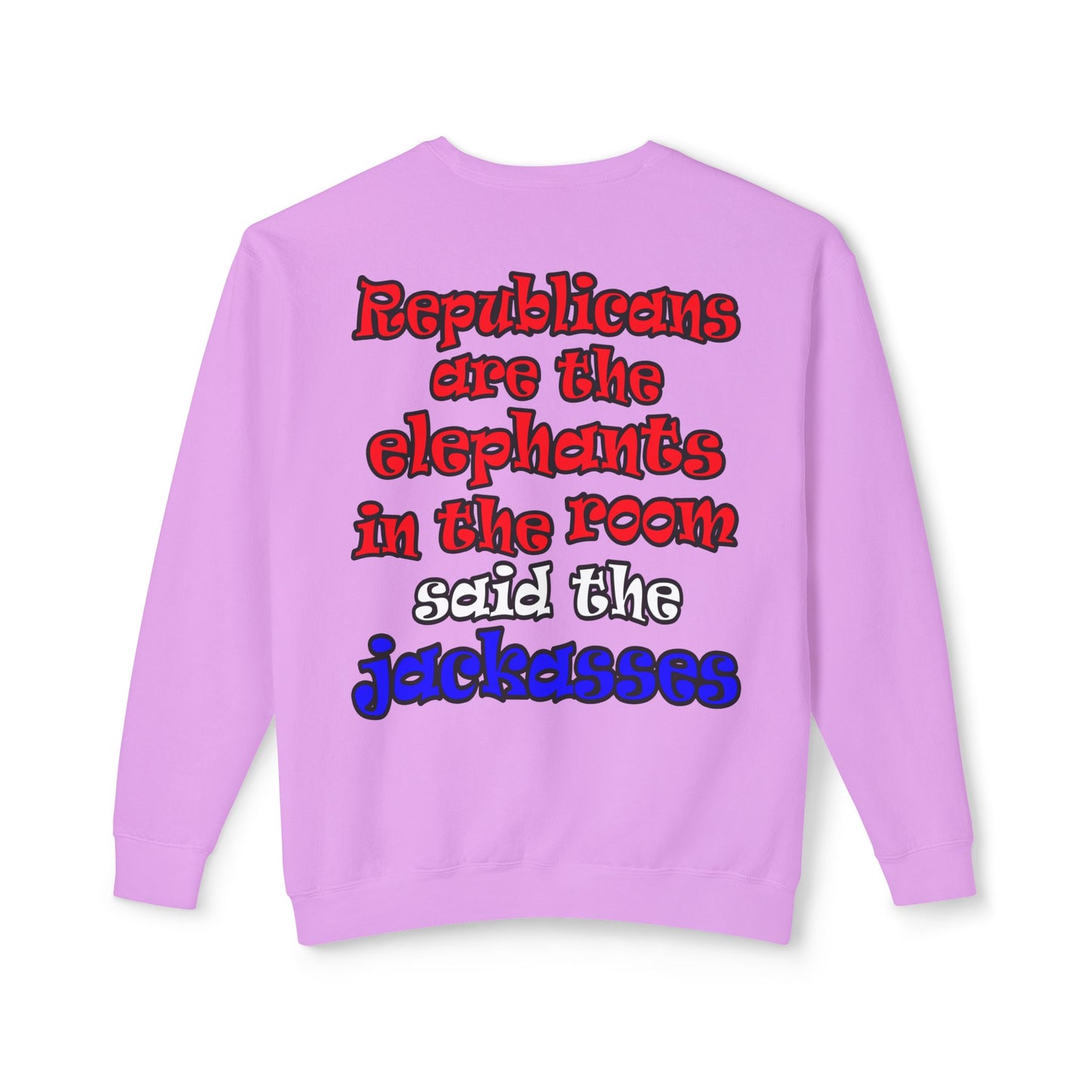 donkeys and elephants - Unisex Lightweight Crewneck Sweatshirt