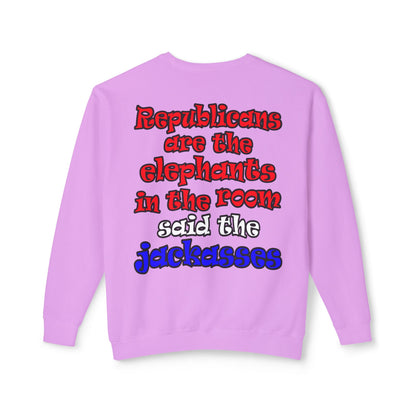 donkeys and elephants - Unisex Lightweight Crewneck Sweatshirt