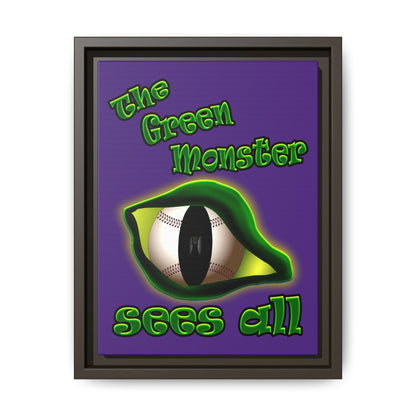 green monster - framed canvas art (purple)