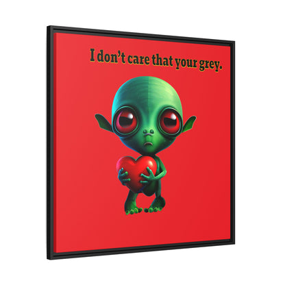 I don't care that your grey - framed canvas art (red)