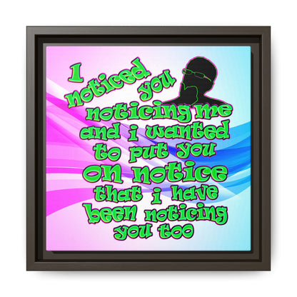 noticed you noticing - framed canvas art (light blue-pink wave)