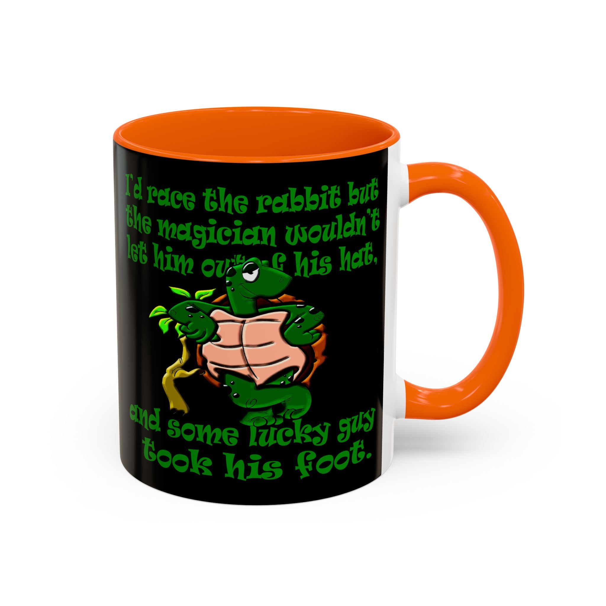 turtle race - Accent Mug (black)