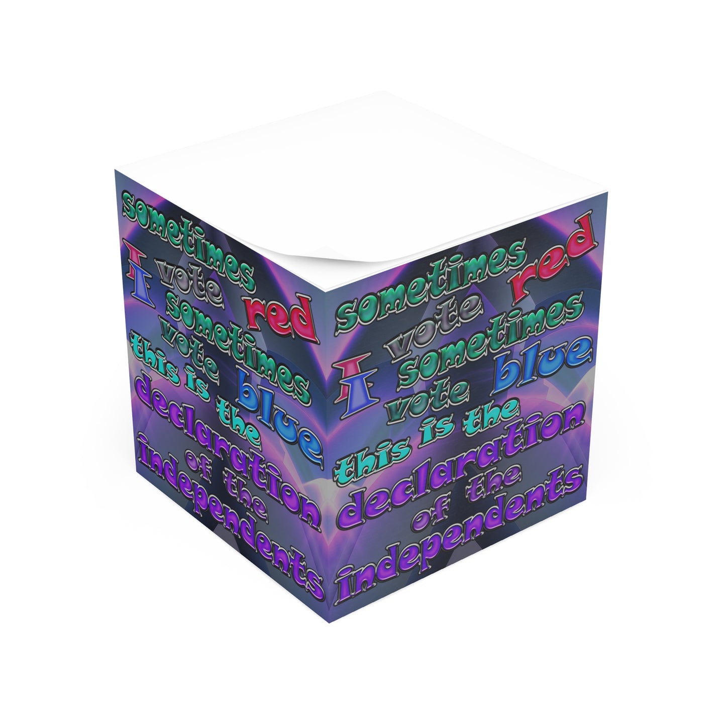 declaration of the independents - note cube (grey-pink wave)