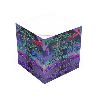 declaration of the independents - note cube (grey-pink wave)
