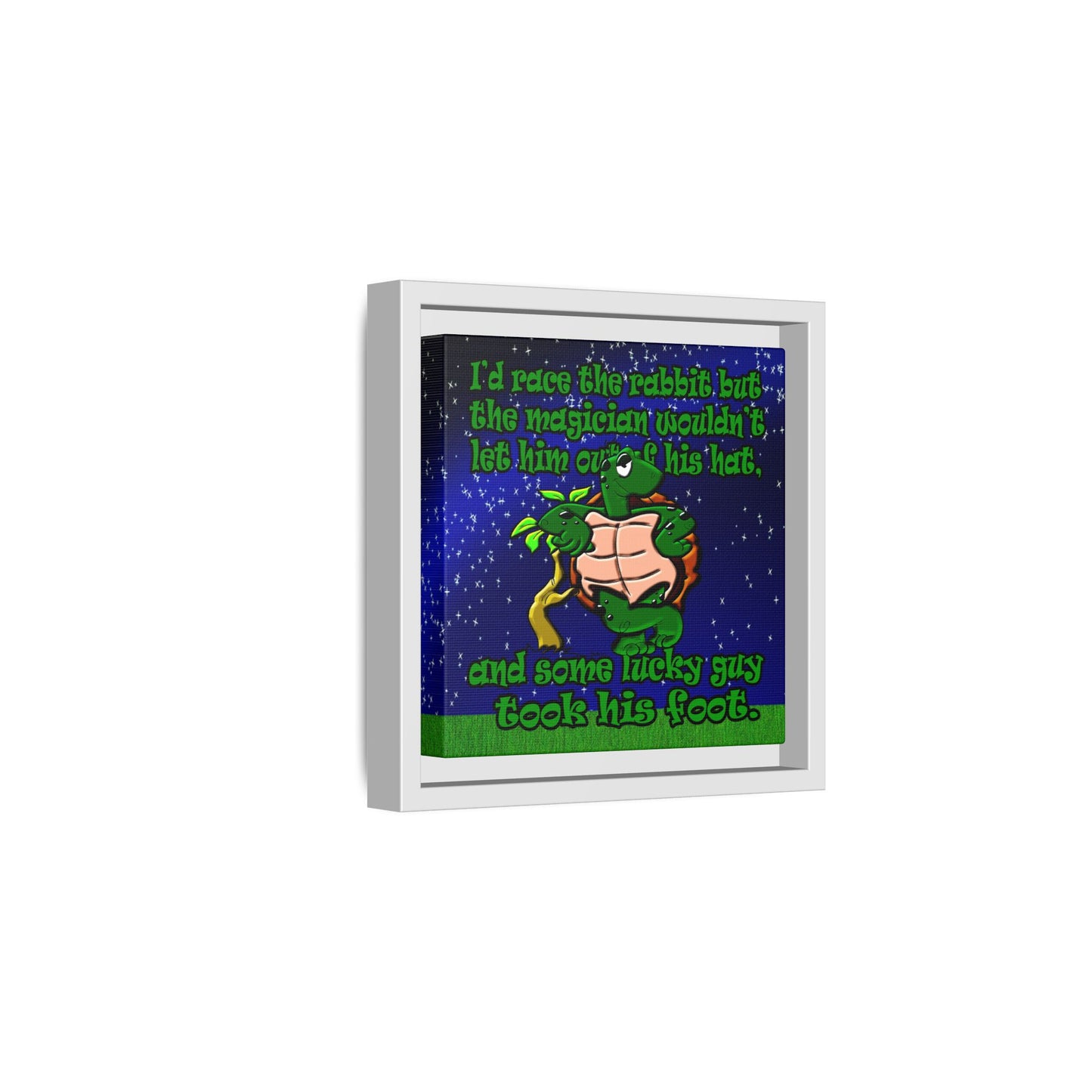 turtle race - framed canvas art ('snoops' background)
