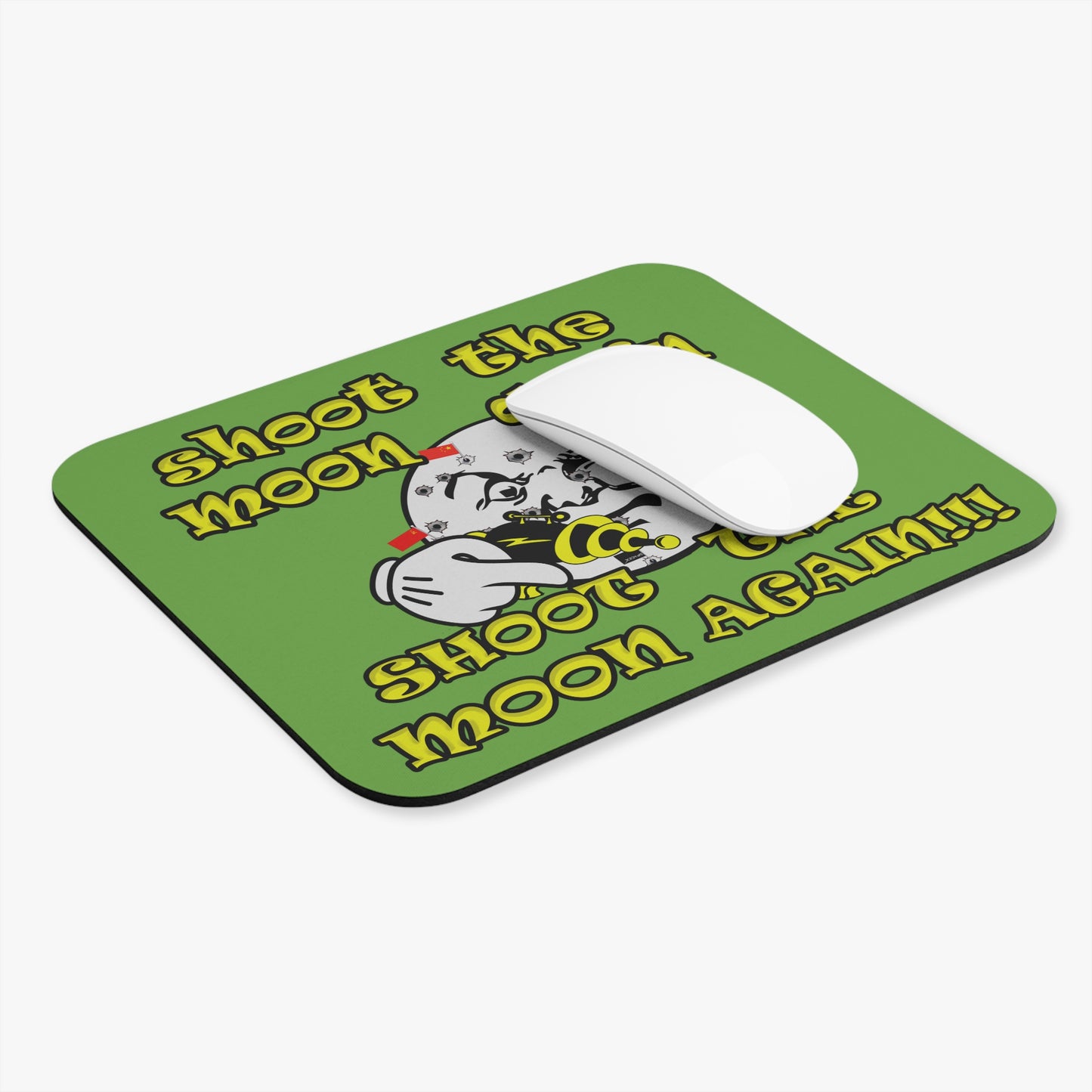 shoot the moon again - Mouse Pad (Rectangle) (green)